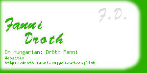 fanni droth business card